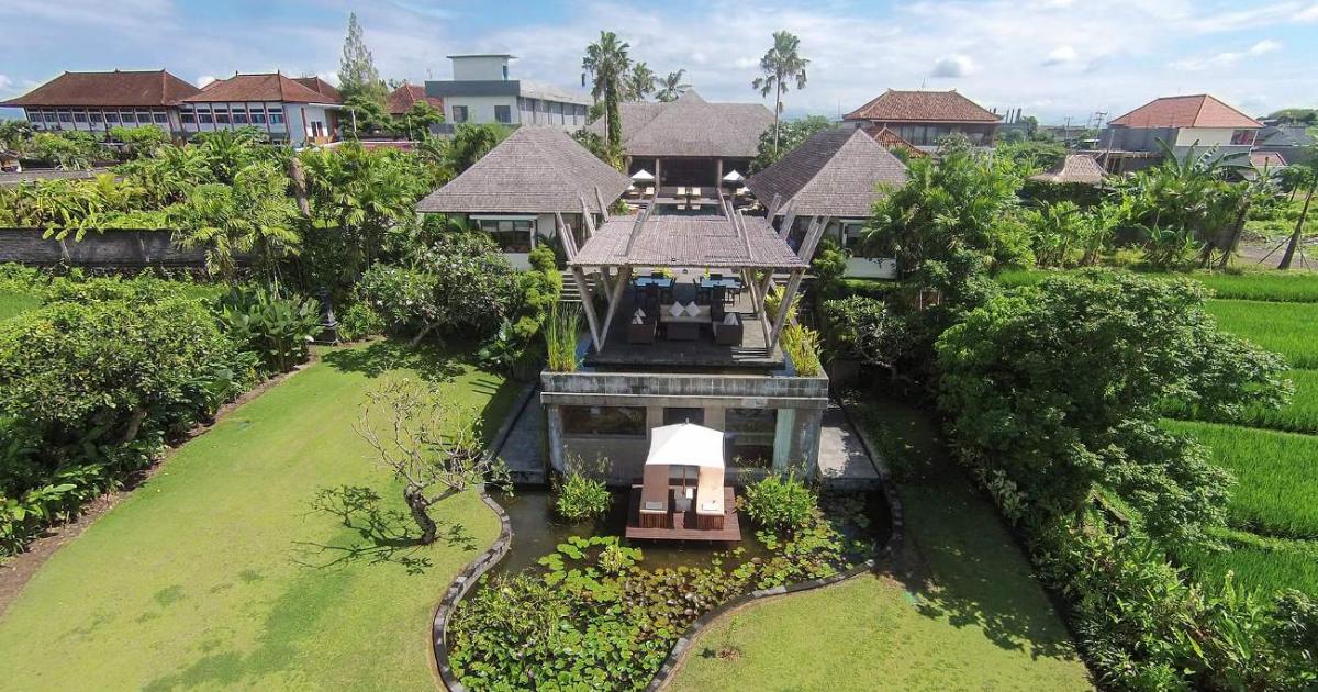 Villa Mandalay Semi Aerial in front of Villa Villa Mandalay Semi aerial in front of villa view bali villa wedding